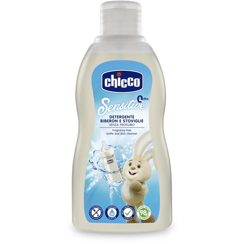 Chicco Sensitive Bottle and Dish Cleanser почистващ препарат за бебешки аксесоари 300 мл.