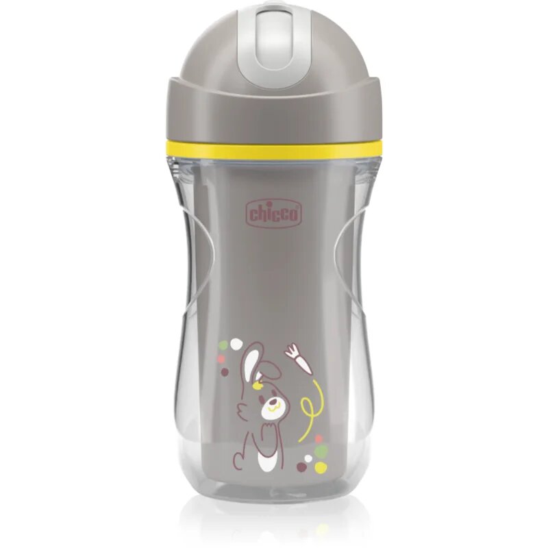 Chicco Sport Cup 14m+ чаша със сламка Grey 266 мл.