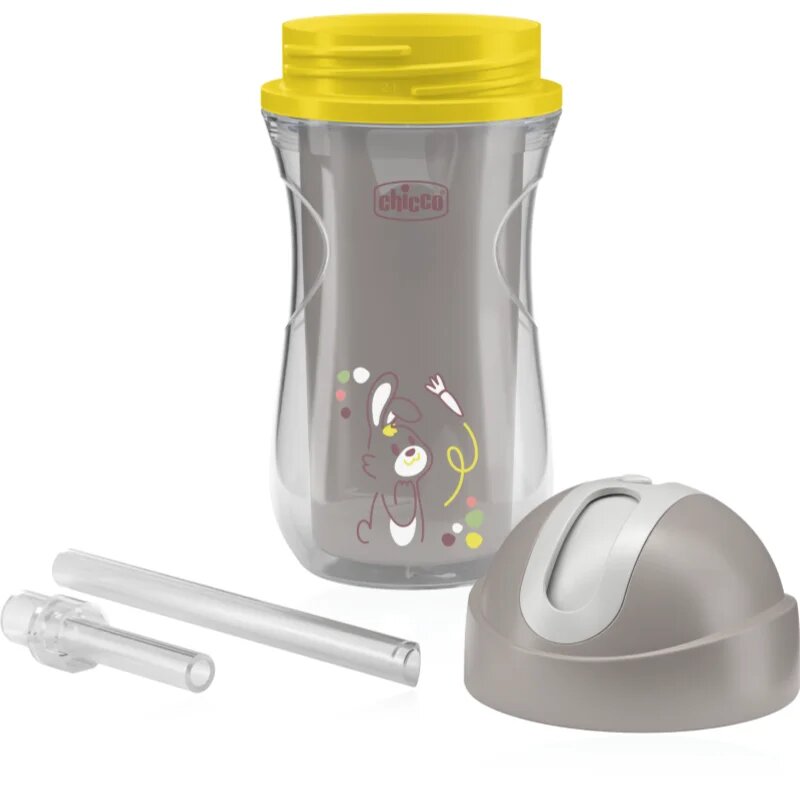 Chicco Sport Cup 14m+ чаша със сламка Grey 266 мл.