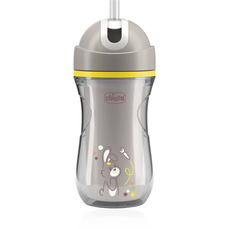 Chicco Sport Cup 14m+ чаша със сламка Grey 266 мл.