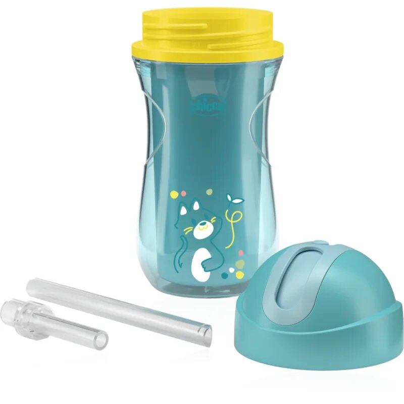 Chicco Sport Cup 14m+ чаша със сламка Teal 266 мл.