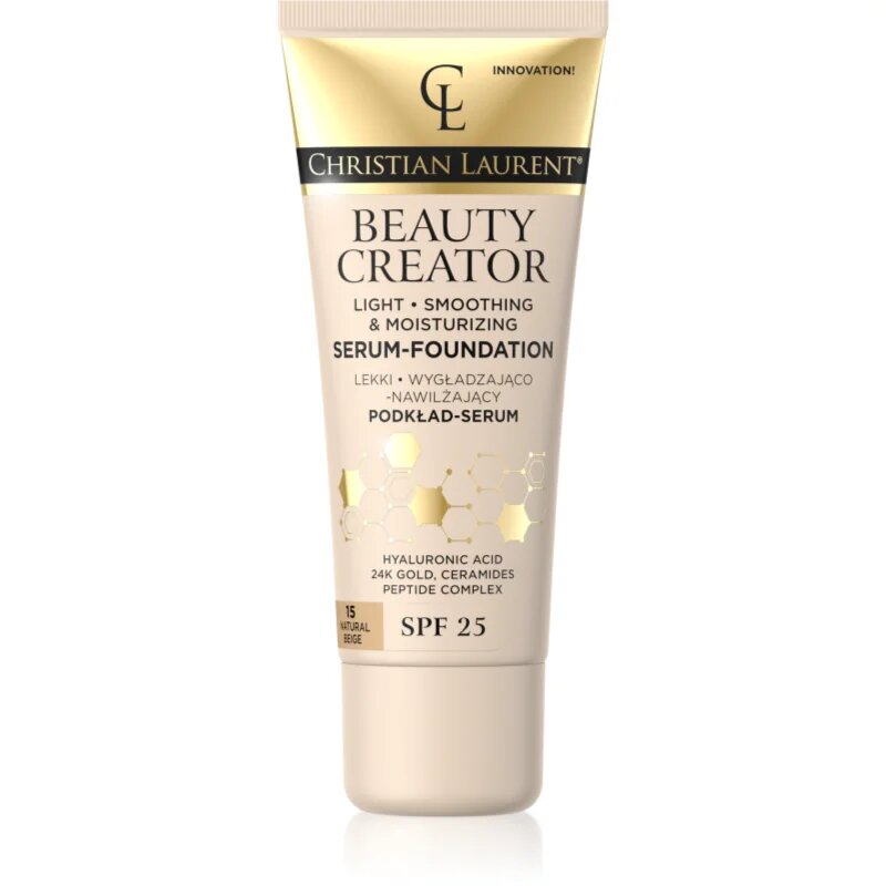 Christian Laurent Beauty Creator лек хидратиращ фон дьо тен SPF 25 цвят 15 Natural Beige 30 мл.