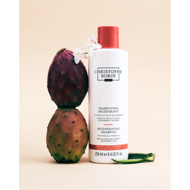 Christophe Robin Regenerating Shampoo with Prickly Pear Oil дълбоко регенериращ шампоан за увредена и химически третирана коса 250 мл.