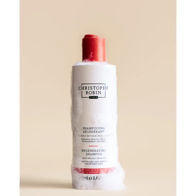 Christophe Robin Regenerating Shampoo with Prickly Pear Oil дълбоко регенериращ шампоан за увредена и химически третирана коса 250 мл.