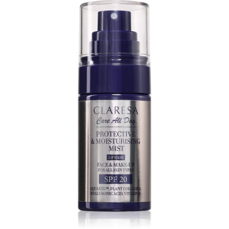 Claresa Care All Day Protective & Moisturising Mist фон дьо тен фиксатор с хидратиращ ефект SPF 20 50 мл.