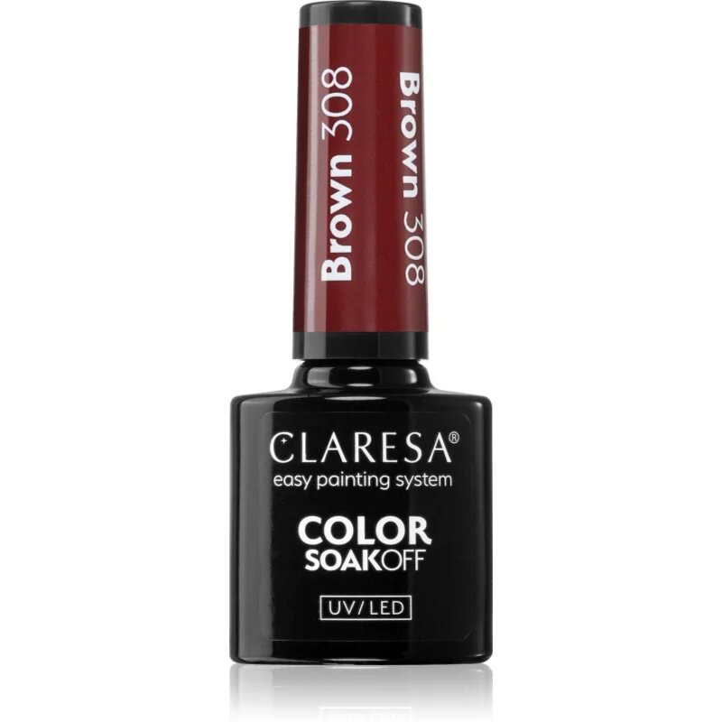 Claresa SoakOff UV/LED Color Brown гел лак за нокти цвят 308 5 гр.