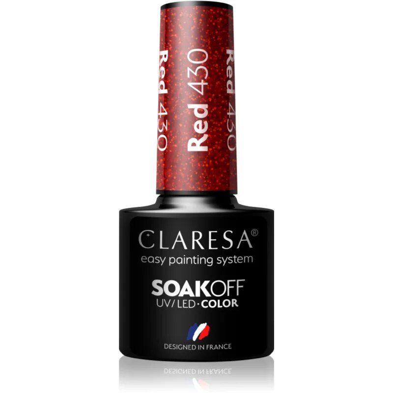 Claresa SoakOff UV/LED Color Rainbow Explosion гел лак за нокти цвят Red 430 5 гр.