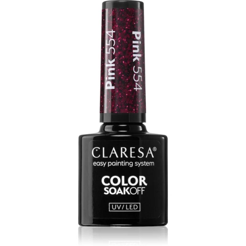 Claresa SoakOff UV/LED Color Warm Feelings гел лак за нокти цвят Pink 554 5 гр.