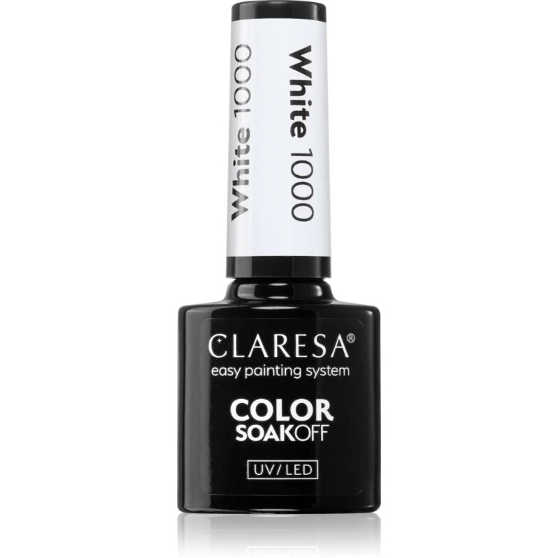 Claresa SoakOff UV/LED Color White гел лак за нокти цвят 1000 5 гр.