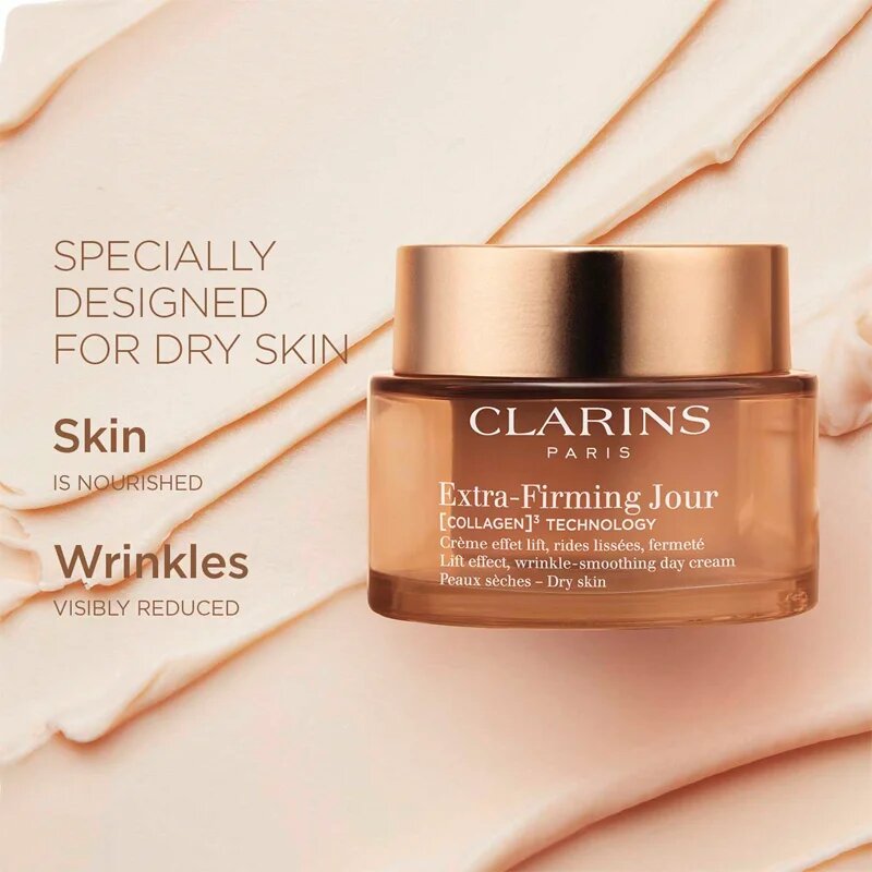 Clarins Extra-Firming Day Cream дневен лифтинг крем против бръчки за суха кожа 50 мл.