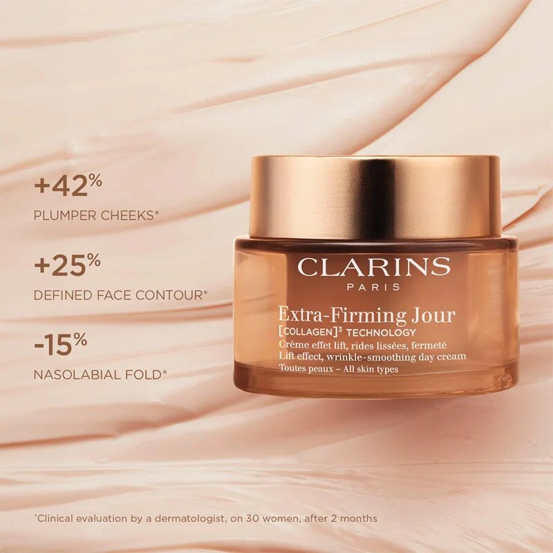 Clarins Extra-Firming Day Cream дневен лифтинг крем против бръчки за всички типове кожа на лицето 50 мл.