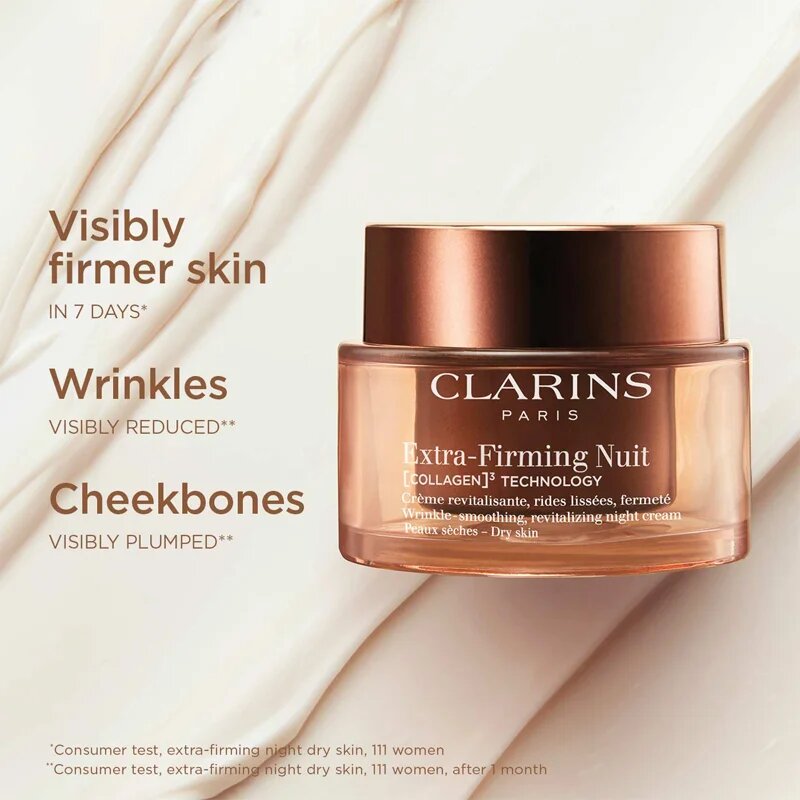 Clarins Extra-Firming Night Cream нощен крем-лифтинг против бръчки за суха кожа 50 мл.