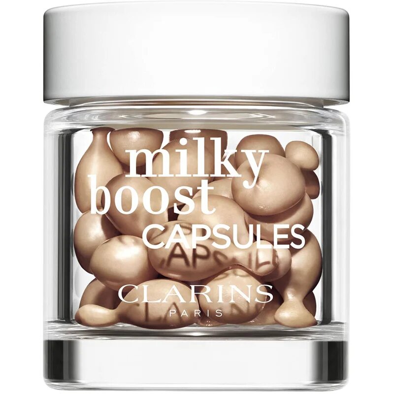 Clarins Milky Boost Capsules озаряващ фон дьо тен капсули цвят 3.5 30x0.2 мл.