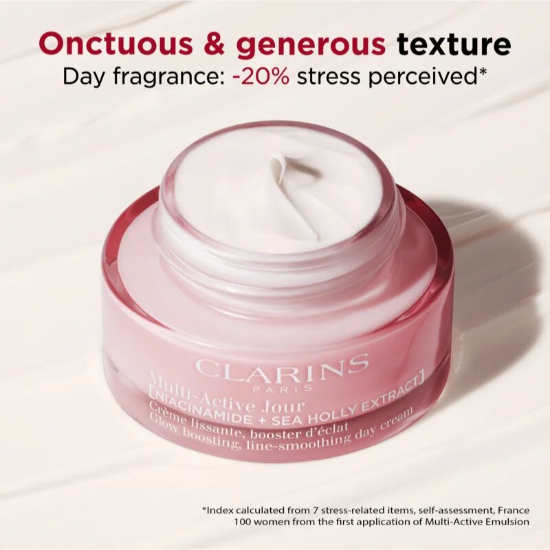 Clarins Multi-Active Day Cream Dry Skin изглаждащ и озаряващ крем за суха кожа 50 мл.
