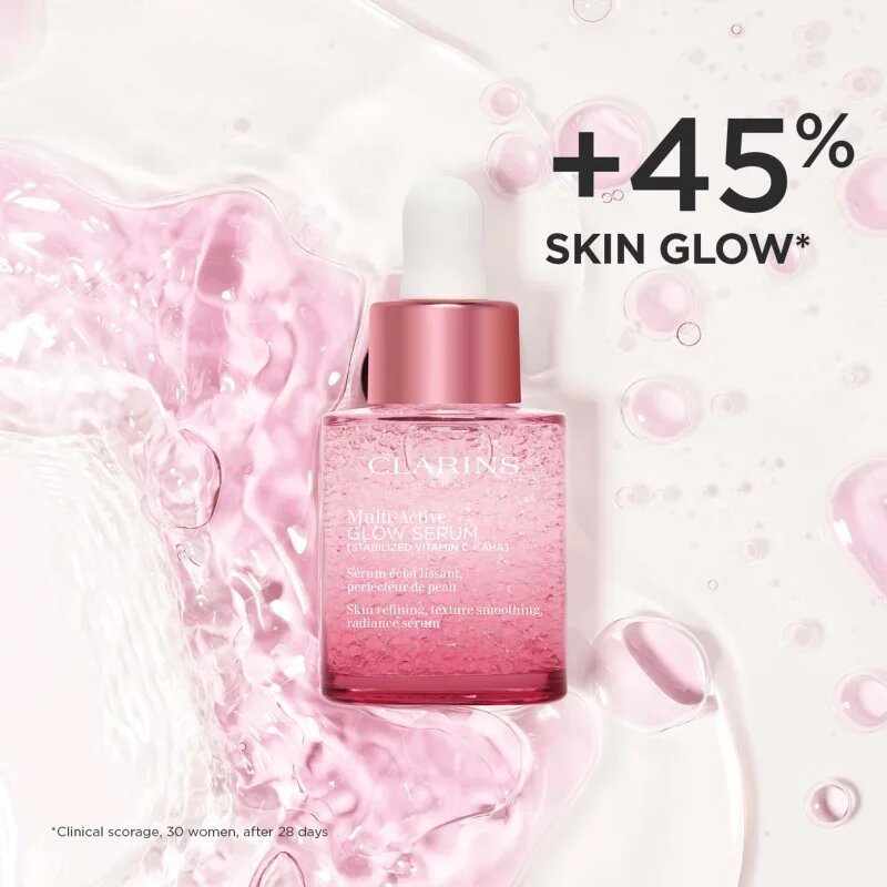 Clarins Multi-Active Glow Serum озаряващ серум с изглаждащ ефект 30 мл.