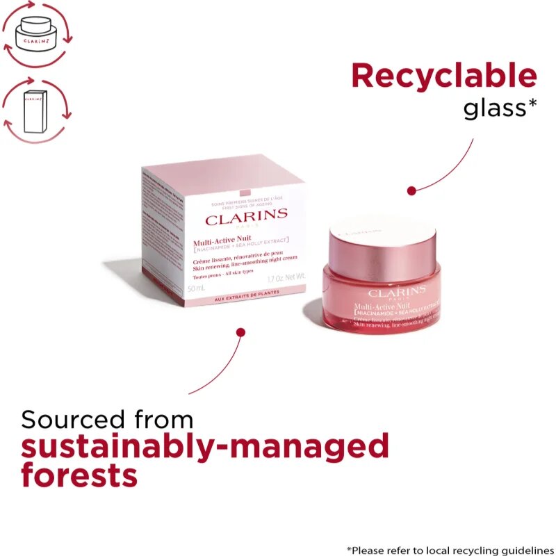 Clarins Multi-Active Night Cream All Skin Types възстановяващ нощен крем за всички типове кожа на лицето 50 мл. - Alia