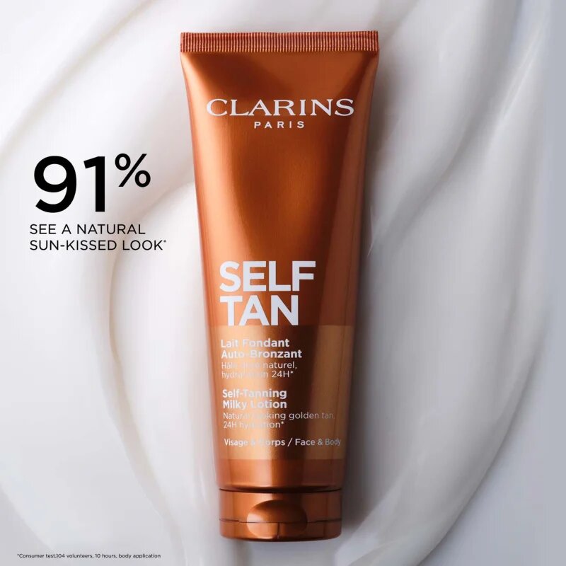Clarins Self Tan Self-Tanning Milky Lotion автобронзант за тяло и лице 125 мл.