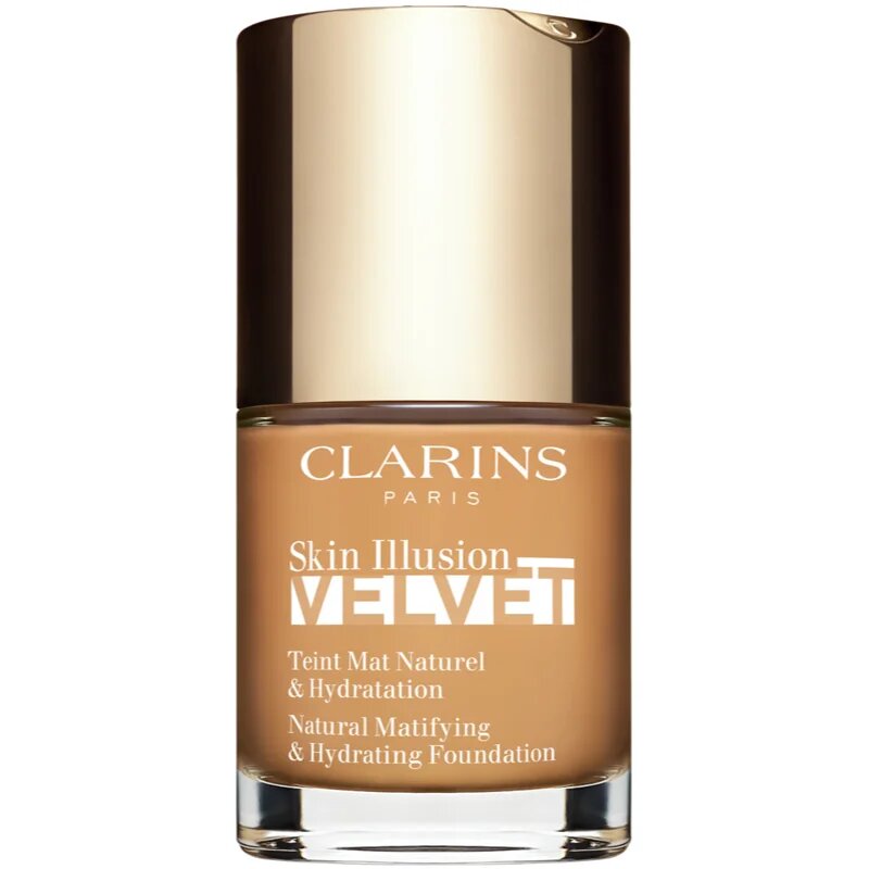 Clarins Skin Illusion Velvet течен фон дьо тен с матов завършек с подхранващ ефект цвят 114N 30 мл.