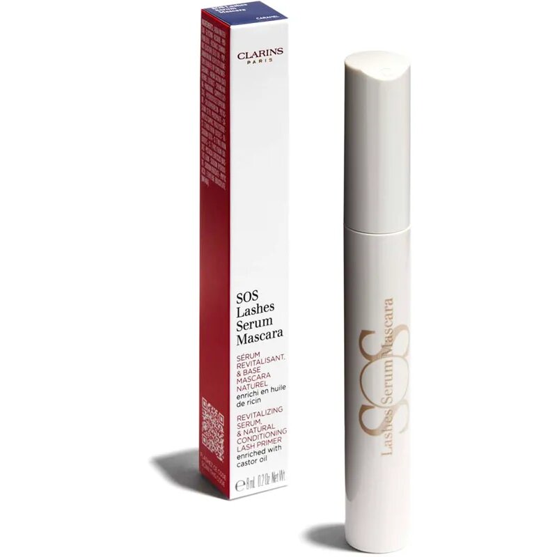 Clarins SOS Lashes Serum Mascara подхранваща спирала за удължаване и увеличаване обема на миглите 8 мл.