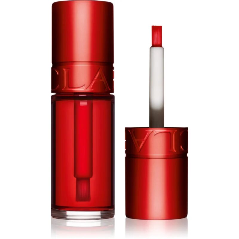 Clarins Water Lip Stain гланц за устни с матиращ ефект с хидратиращ ефект цвят 03 red water 7 мл.