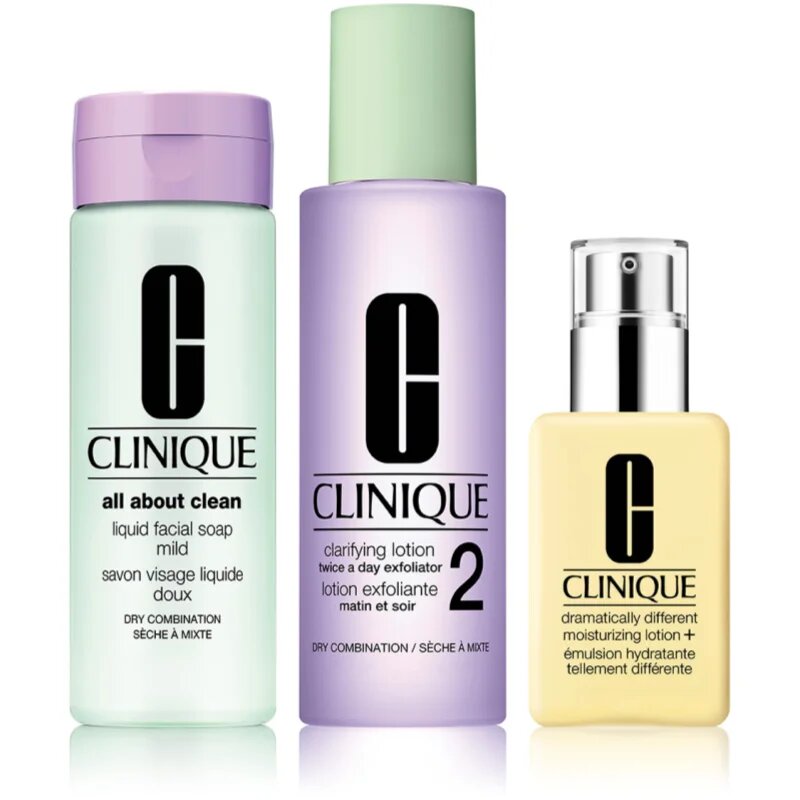 Clinique 3 Steps Skincare Systeme Dry Skin Types подаръчен комплект за суха кожа
