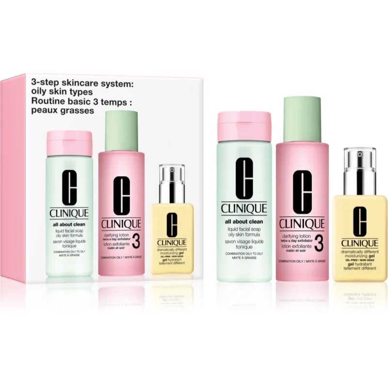 Clinique 3 Steps Skincare Systeme Oily Skin Types подаръчен комплект за мазна кожа