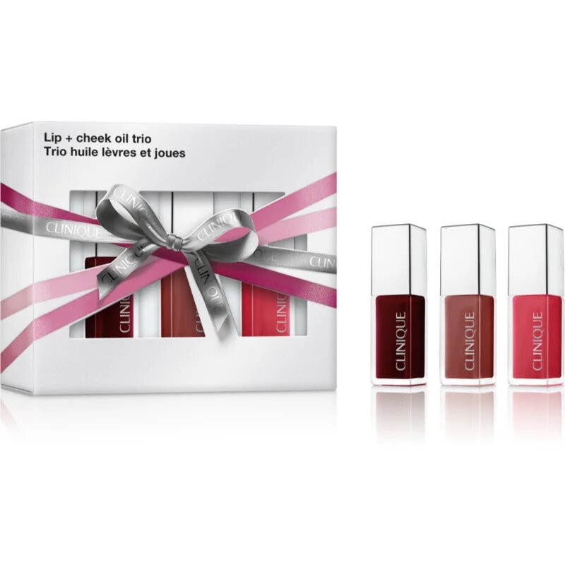 Clinique Holiday Lip + Cheek Oil Trio Set подаръчен комплект за устни
