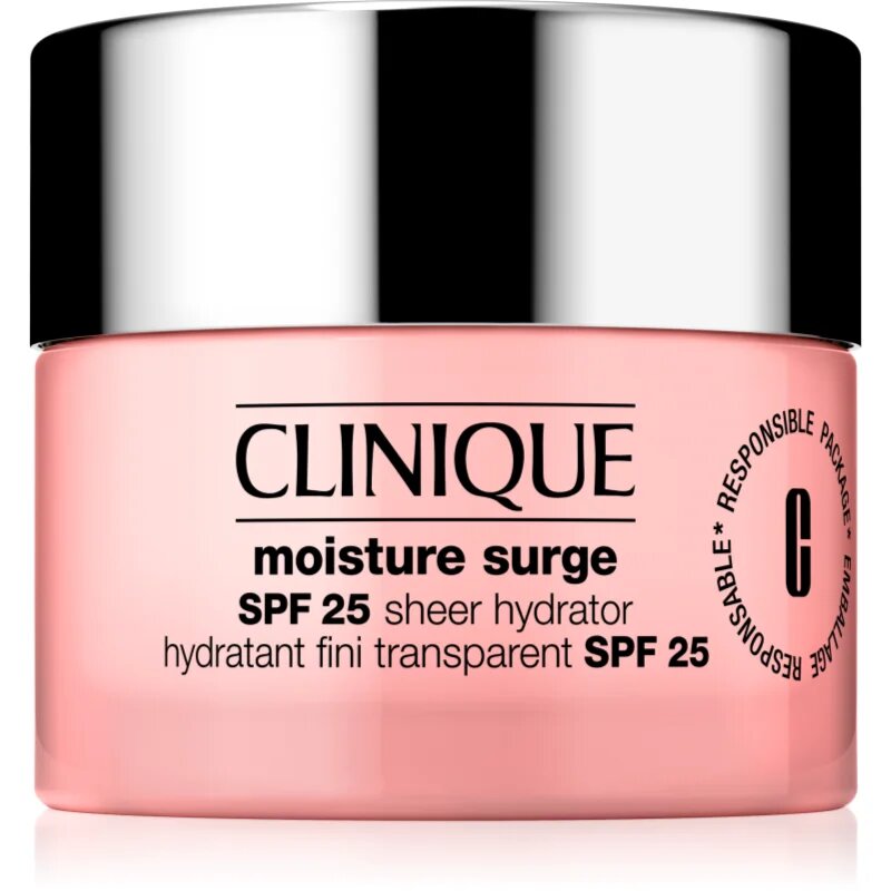 Clinique Moisture Surge™ SPF 25 Sheer Hydrator дневен успокояващ и хидратиращ крем SPF 25 50 мл.