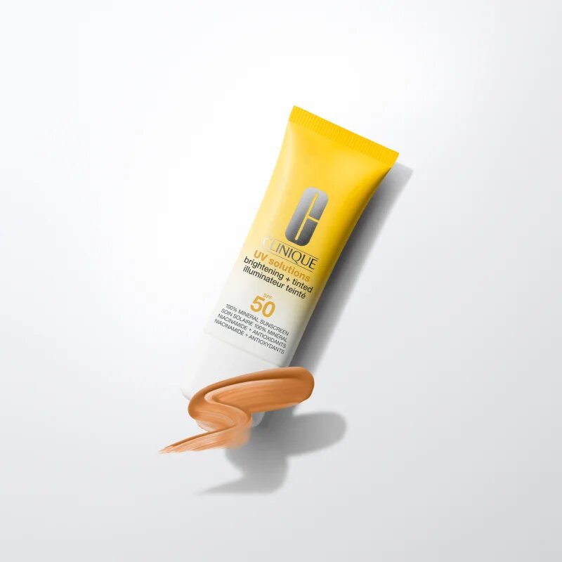 Clinique Sun UV Solutions Brightening Tinted Sunscream SPF50 озаряващ тониращ крем цвят Medium Deep 40 мл.