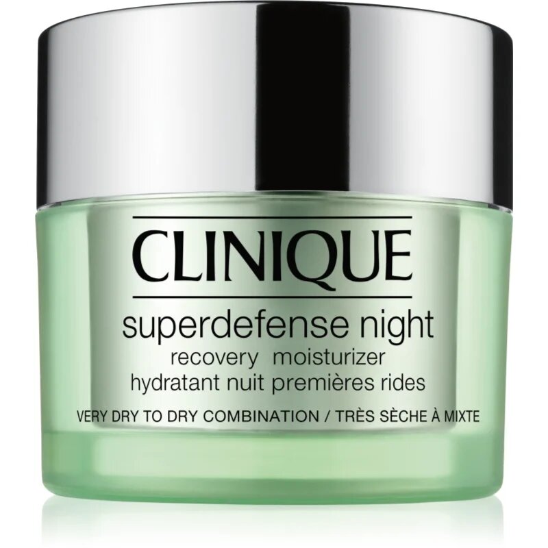 Clinique Superdefense™ Night Recovery Moisturizer нощен хидратиращ крем против първите признаци на стареене на кожата 50 мл.