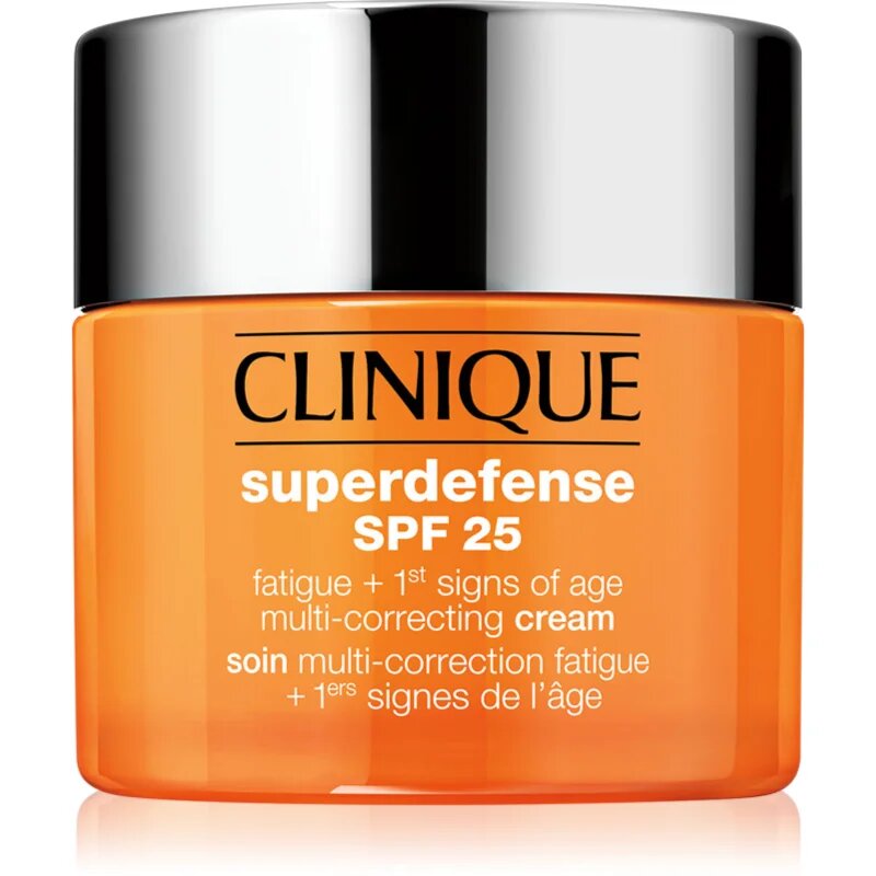 Clinique Superdefense™ SPF 25 Fatigue + 1st Signs Of Age Multi-Correcting Cream крем против първи белези на стареене за суха и смесена кожа SPF 25 50