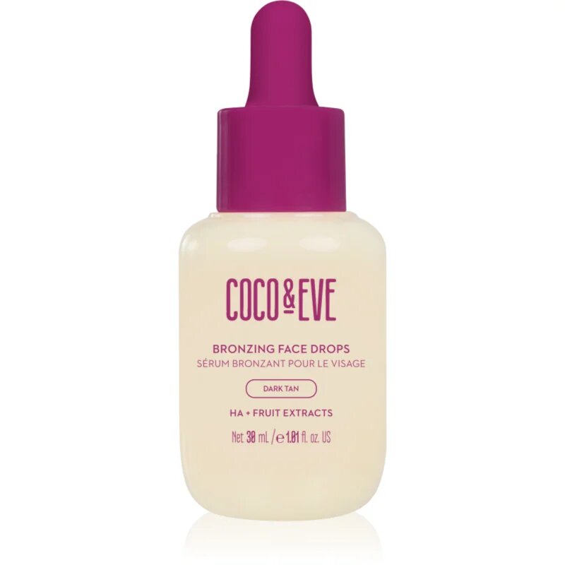 Coco & Eve Sunny Honey Bronzing Face Drops автобронзантни капки за лице Dark Tan (new) 30 мл.