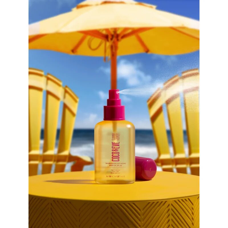 Coco & Eve Sunny Honey Tan Boosting Anti-Aging Body Oil SPF 30 защитно олио за ускоряване на тена против стареене на кожата SPF 30 150 мл.
