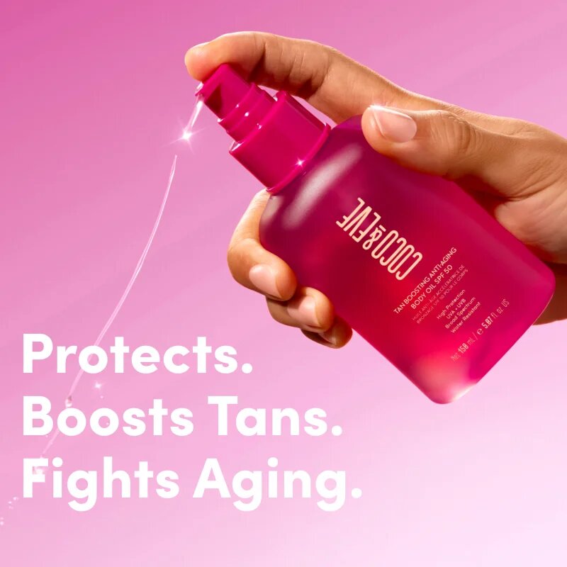 Coco & Eve Sunny Honey Tan Boosting Anti-Aging Body Oil SPF 50 защитно олио за ускоряване на тена против стареене на кожата SPF 50 150 мл.