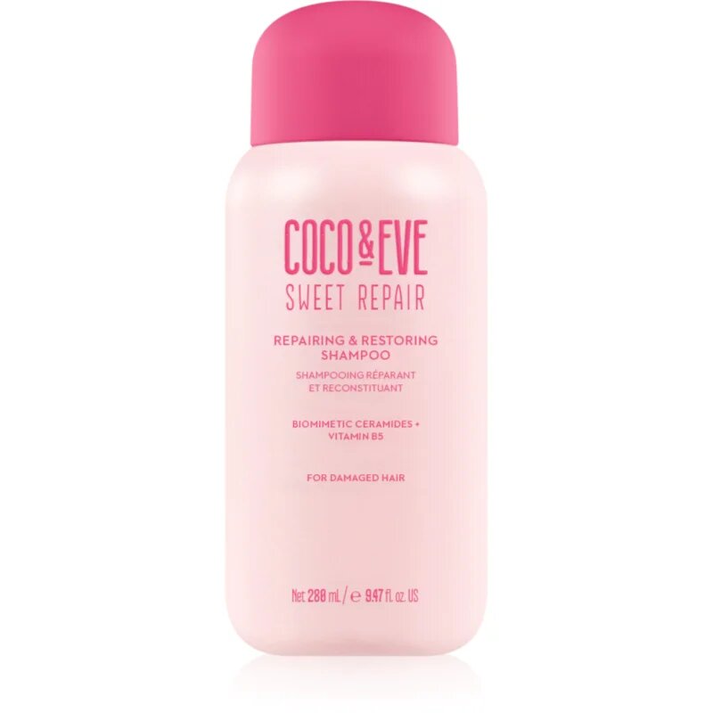 Coco & Eve Sweet Repair Repairing & Restoring Shampoo интензивен регенериращ шампоан за увредена и боядисана коса 280 мл.
