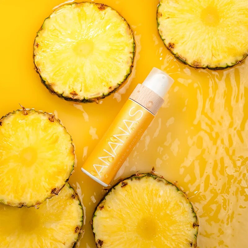 COCOSOLIS ANANAS масло за грижа и придобиване на тен без защитен фактор с аромат Pineapple & Vanilla 110 мл.