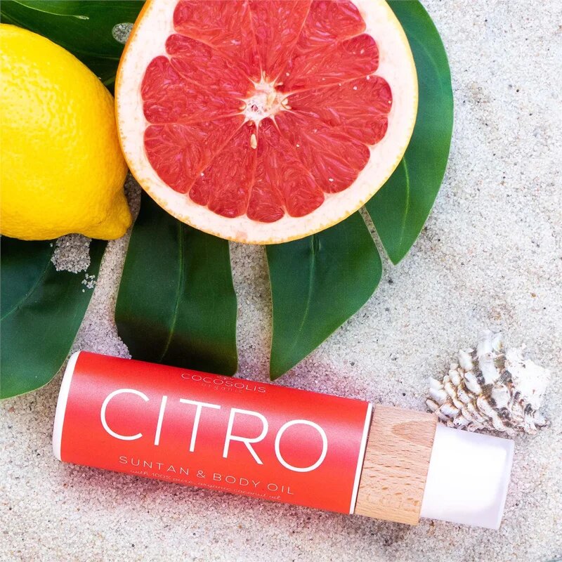 COCOSOLIS CITRO масло за грижа и придобиване на тен без защитен фактор с аромат Citrus 110 мл.
