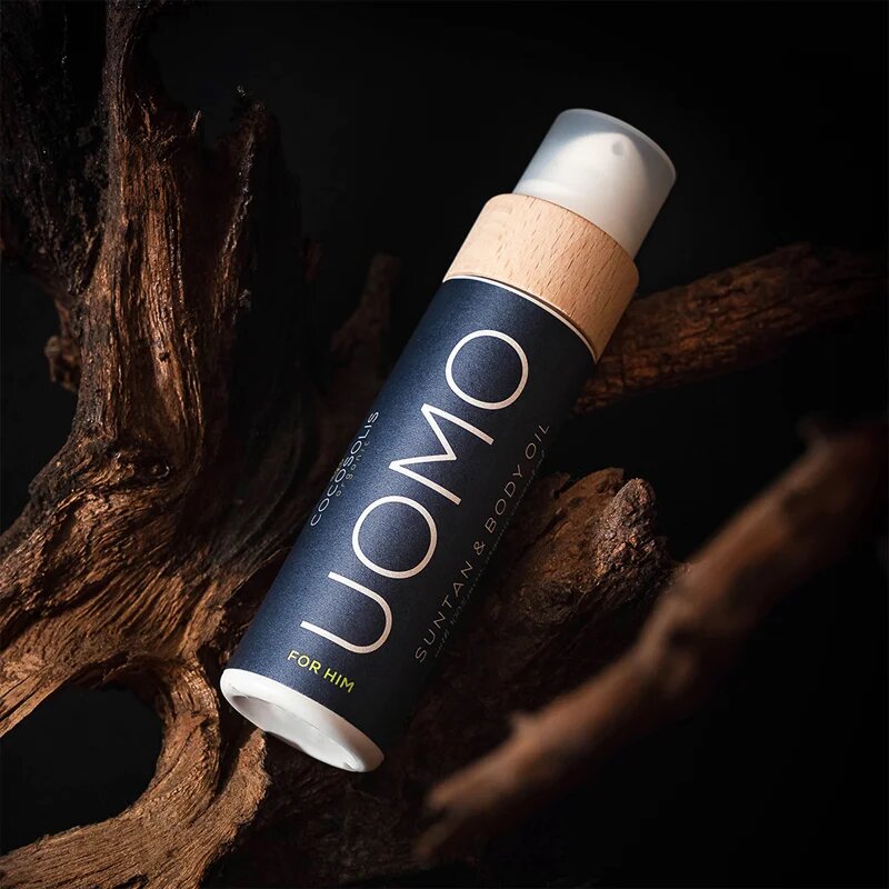 COCOSOLIS UOMO масло за грижа и придобиване на тен без защитен фактор за мъже Black Coconut 110 мл.
