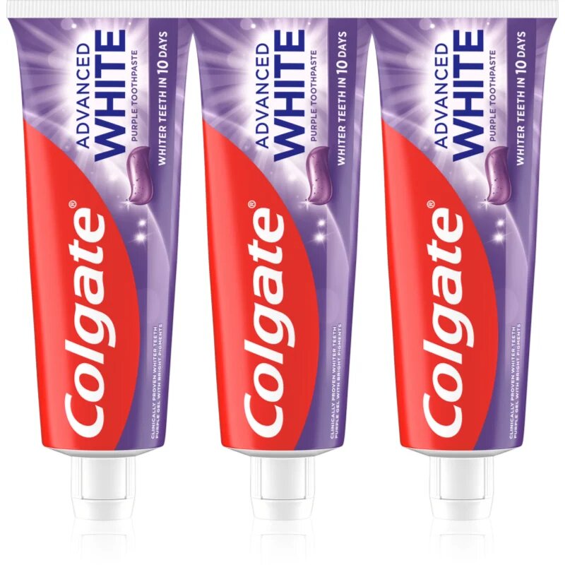 Colgate Advanced White Purple White избелваща паста за зъби 3x75 бр.
