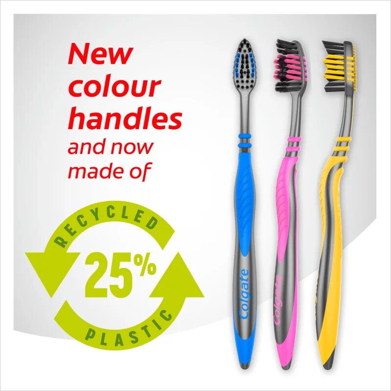 Colgate Zig Zag Charcoal четки за зъби medium 3 бр.