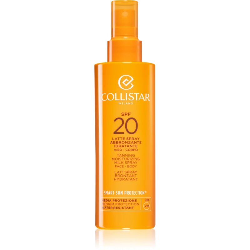 Collistar Smart Sun Protection Tanning Moisturizing Milk Spray SPF 20 защитен лосион в спрей SPF 20 200 мл.