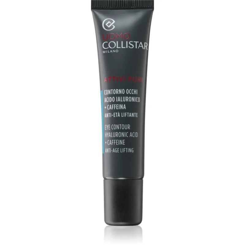 Collistar Uomo Attivi Puri Eye Contour Hyaluronic Acid + Caffeine Eye Contour озаряващ крем за околоочната зона с Anti-age ефект 15 мл.