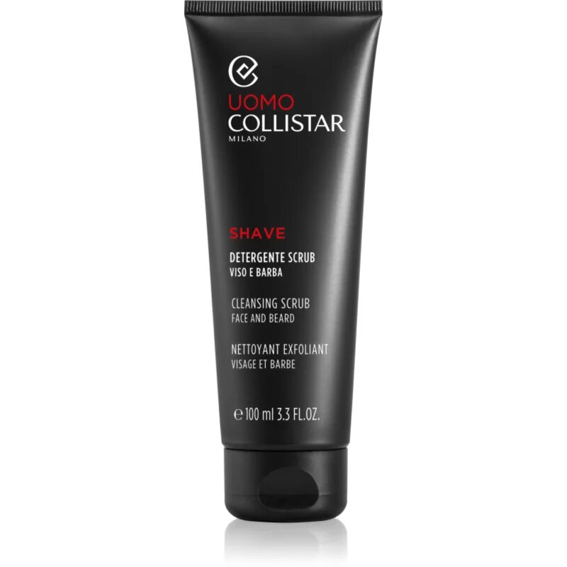 Collistar Uomo Face and Beard Cleansing Scrub почистващ пилинг за подготовка на кожата преди бръснене 100 мл.