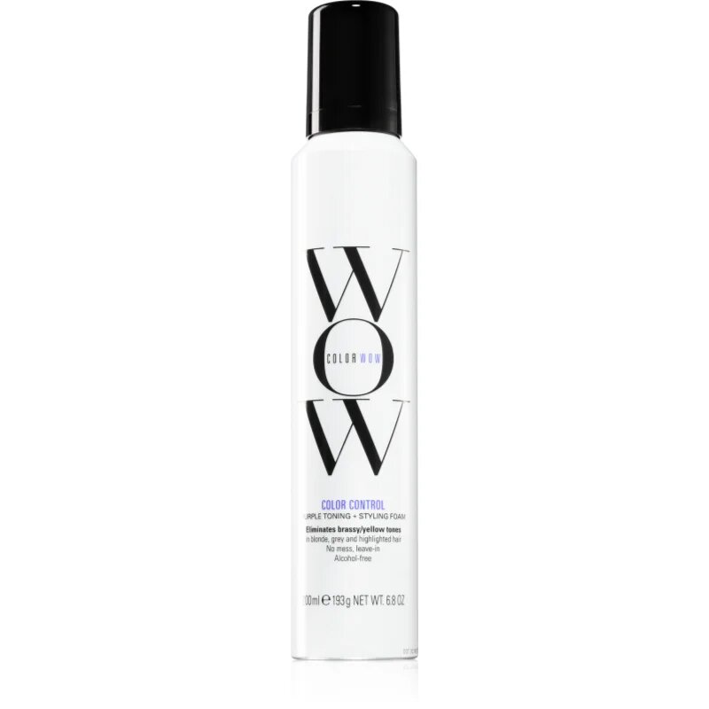 Color WOW Color Control Purple Toning + Styling Foam тонираща пяна за блонд коса и коса с кичури 200x1 мл.