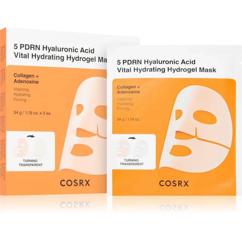Cosrx 5 PDRN Hyaluronic Acid Vital Hydrating Hydrogel Mask интензивна хидрогелна маска за освежаване и изглаждане на кожата 34 гр.