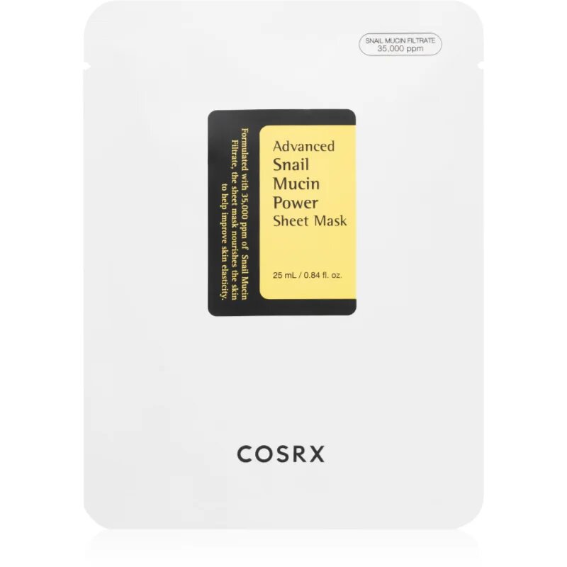 Cosrx Advanced Snail Power Essence противбръчкова платнена маска с хидратиращ ефект 25 мл.