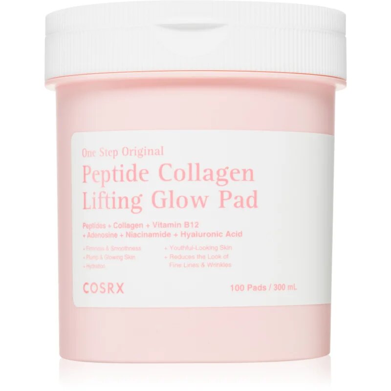 Cosrx One Step Original Peptide Collagen Lifting Glow Pad тонизиращи възглавнички за стягане и лифтинг на лицето 100 бр.
