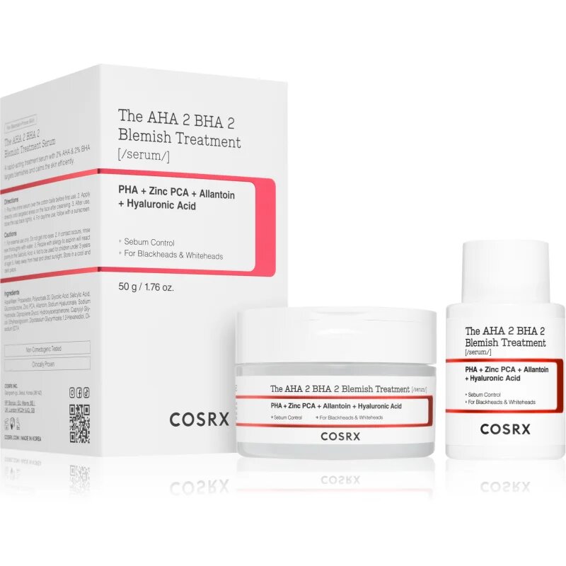 Cosrx The AHA 2 BHA 2 Blemish Treatment Serum локална грижа против акне 50 гр.