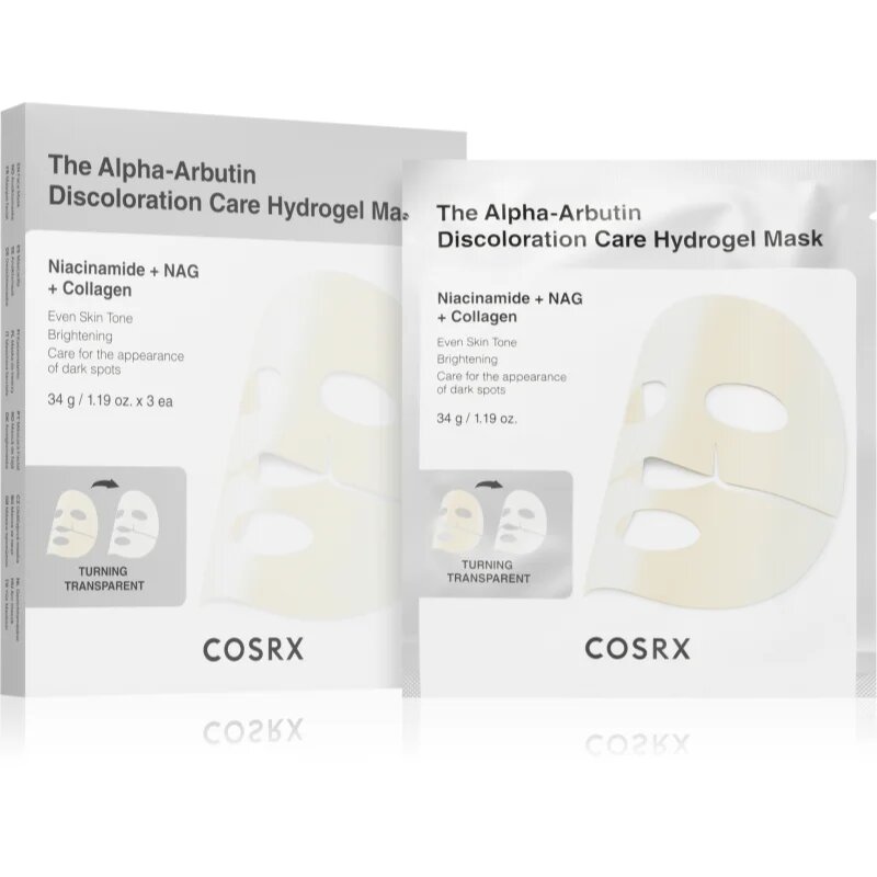 Cosrx The Alpha-Arbutin Discoloration Care хидрогелна маска да уеднакви цвета на кожата 3x34 гр.