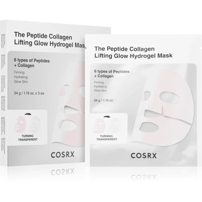 Cosrx The Peptide Collagen Lifting Glow Hydrogel Mask стягаща маска за лице с хидратиращ ефект 3x34 гр.